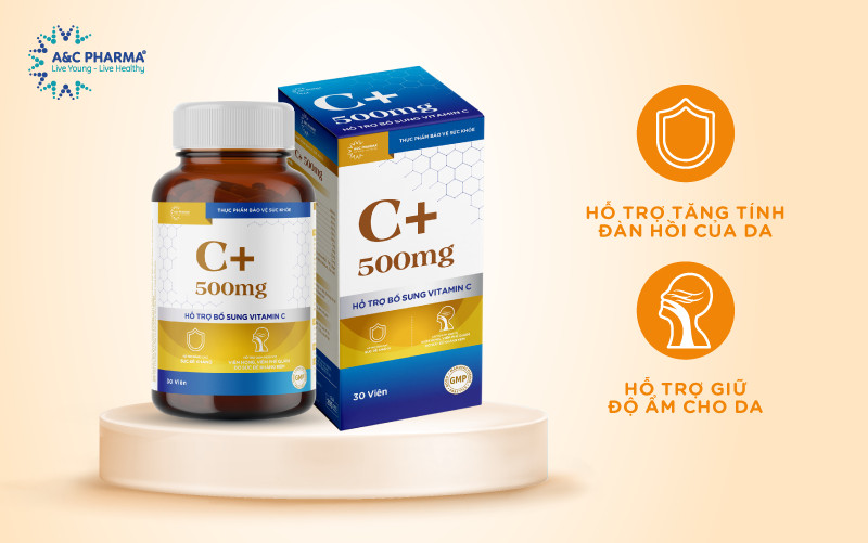 Viên uống Vitamin C+ 500mg cho da sáng khỏe